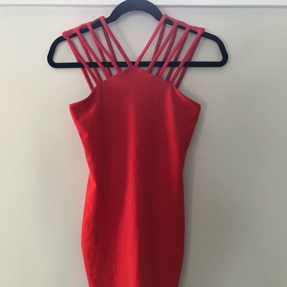 Red Sophia Strap Mini Nookie Dress - Picture 4 of 4